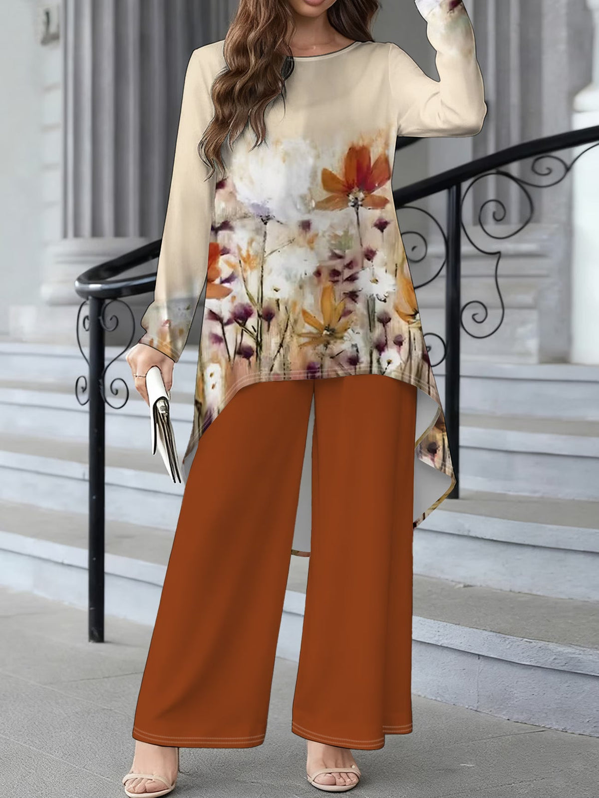 Floral Elegance Long Sleeve Co-Ord Set