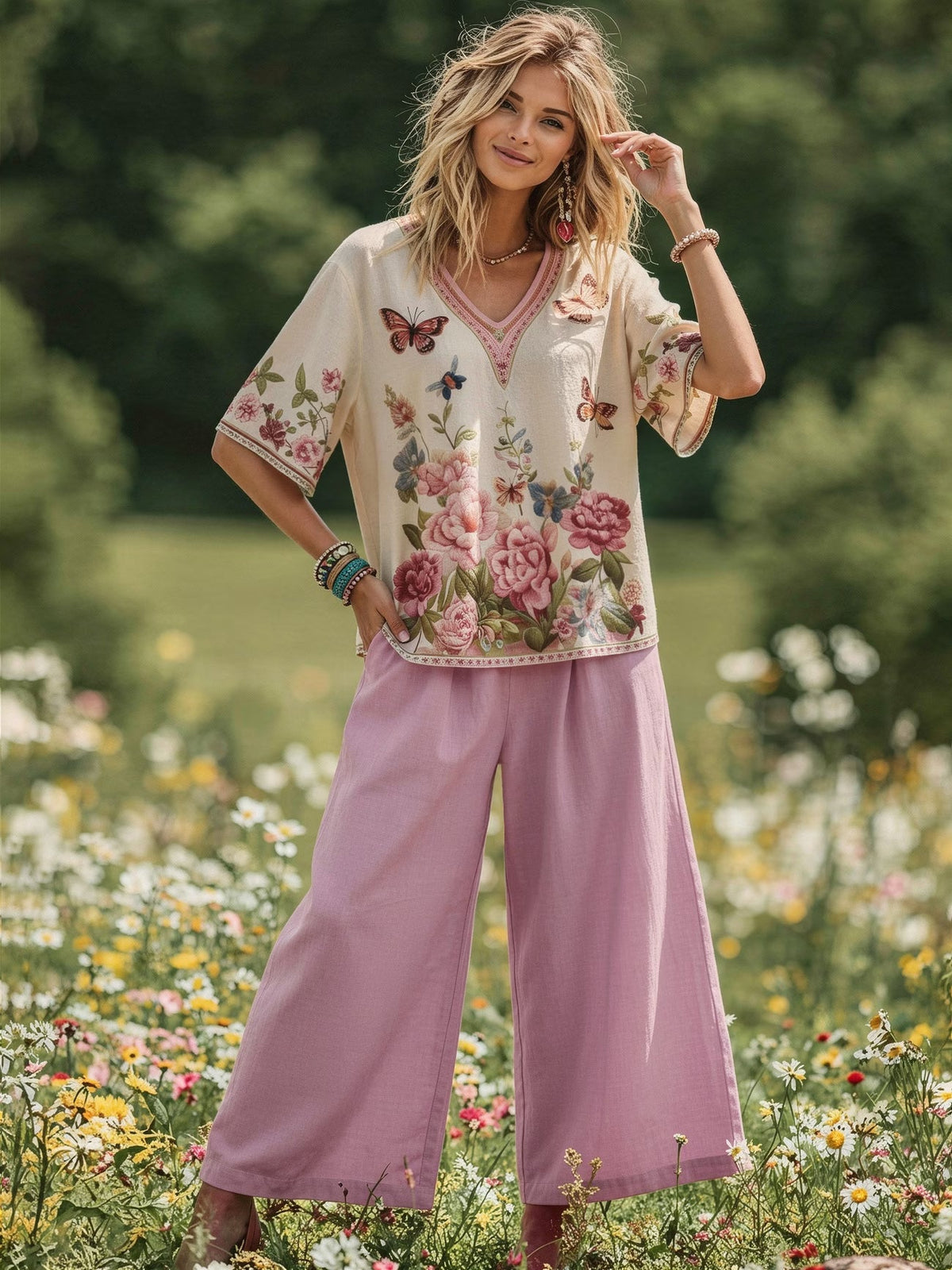 RoseAura Butterfly Lounge Set