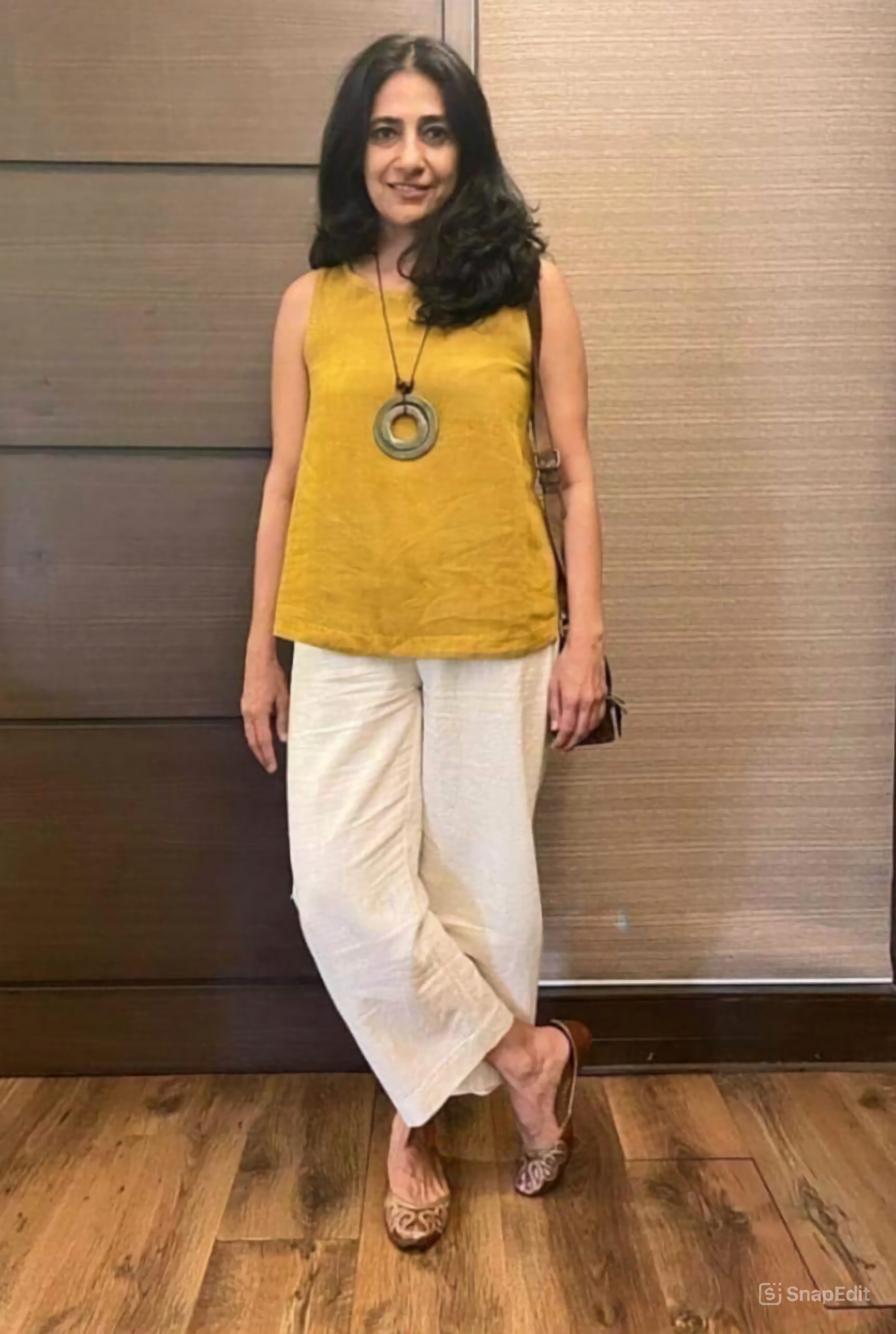 Cotton Flex Top with Cotton Slub Palazzo Pant (2 Pockets)
