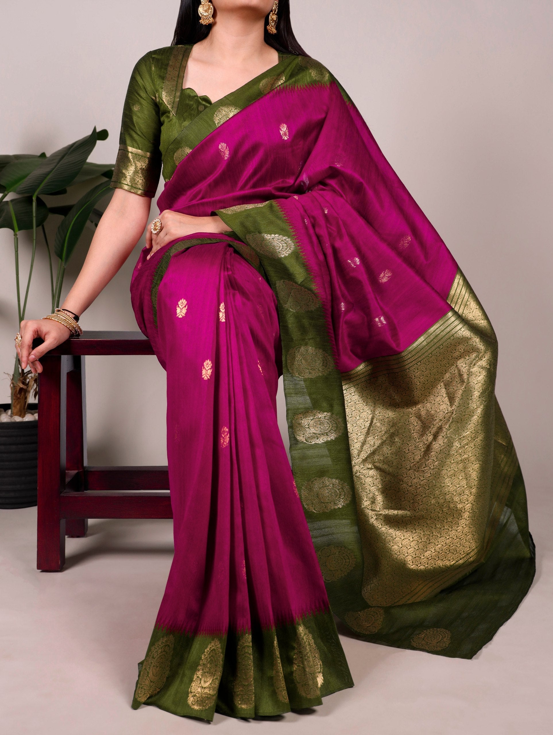 Elegant Cotton Zari Weaving Saree