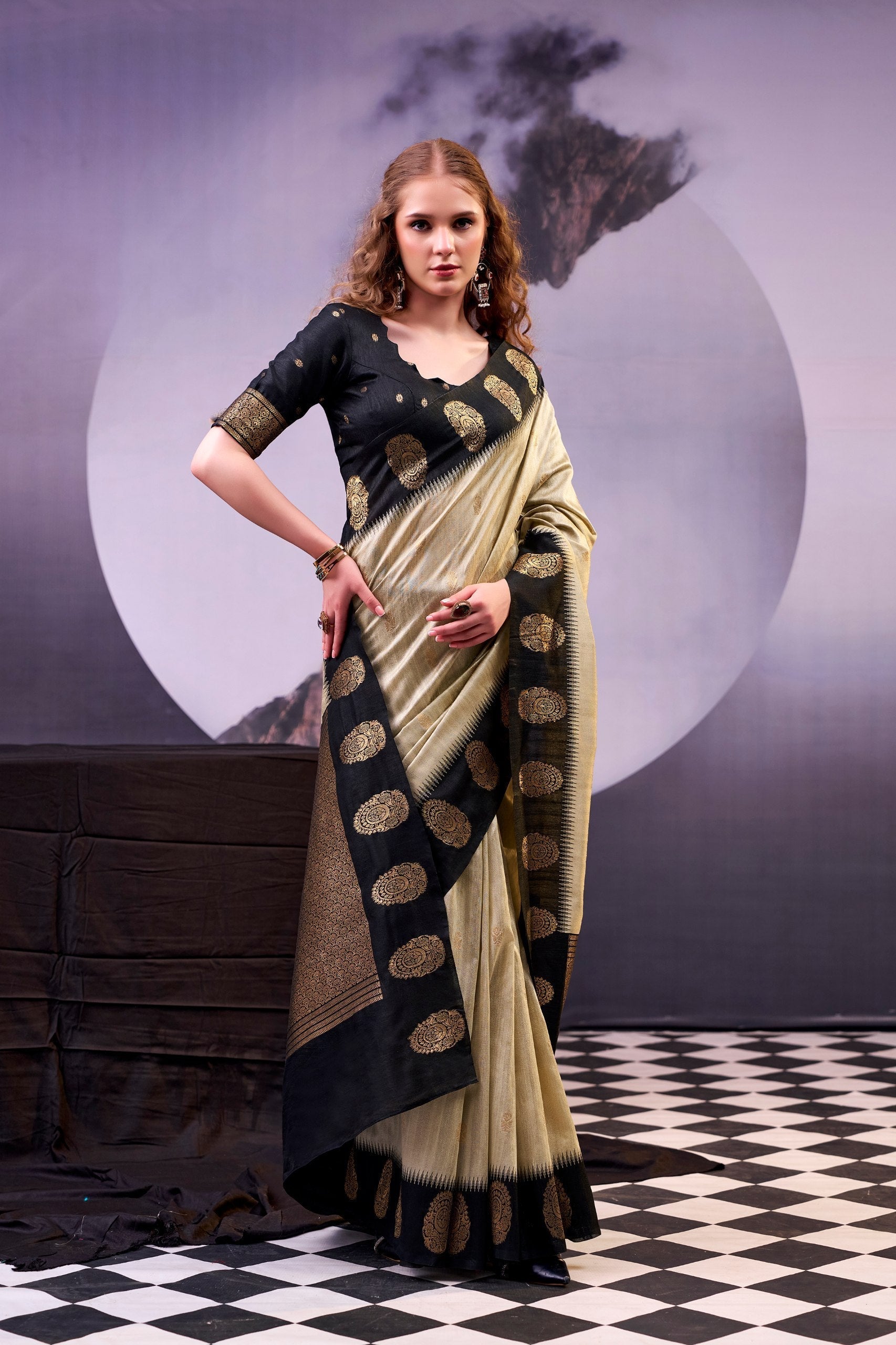Elegant Cotton Zari Weaving Saree