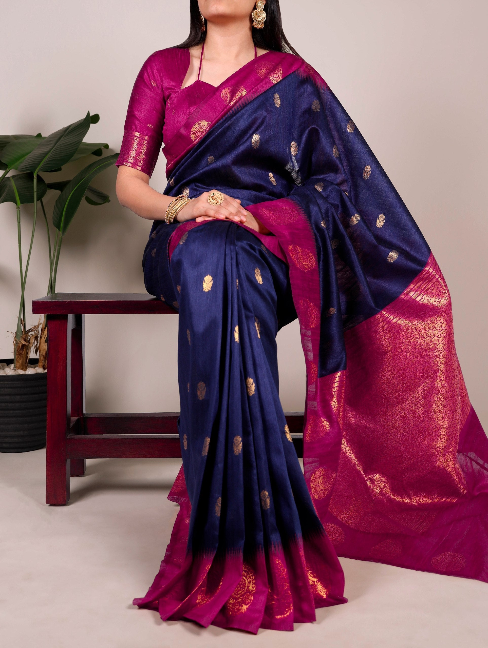 Elegant Cotton Zari Weaving Saree