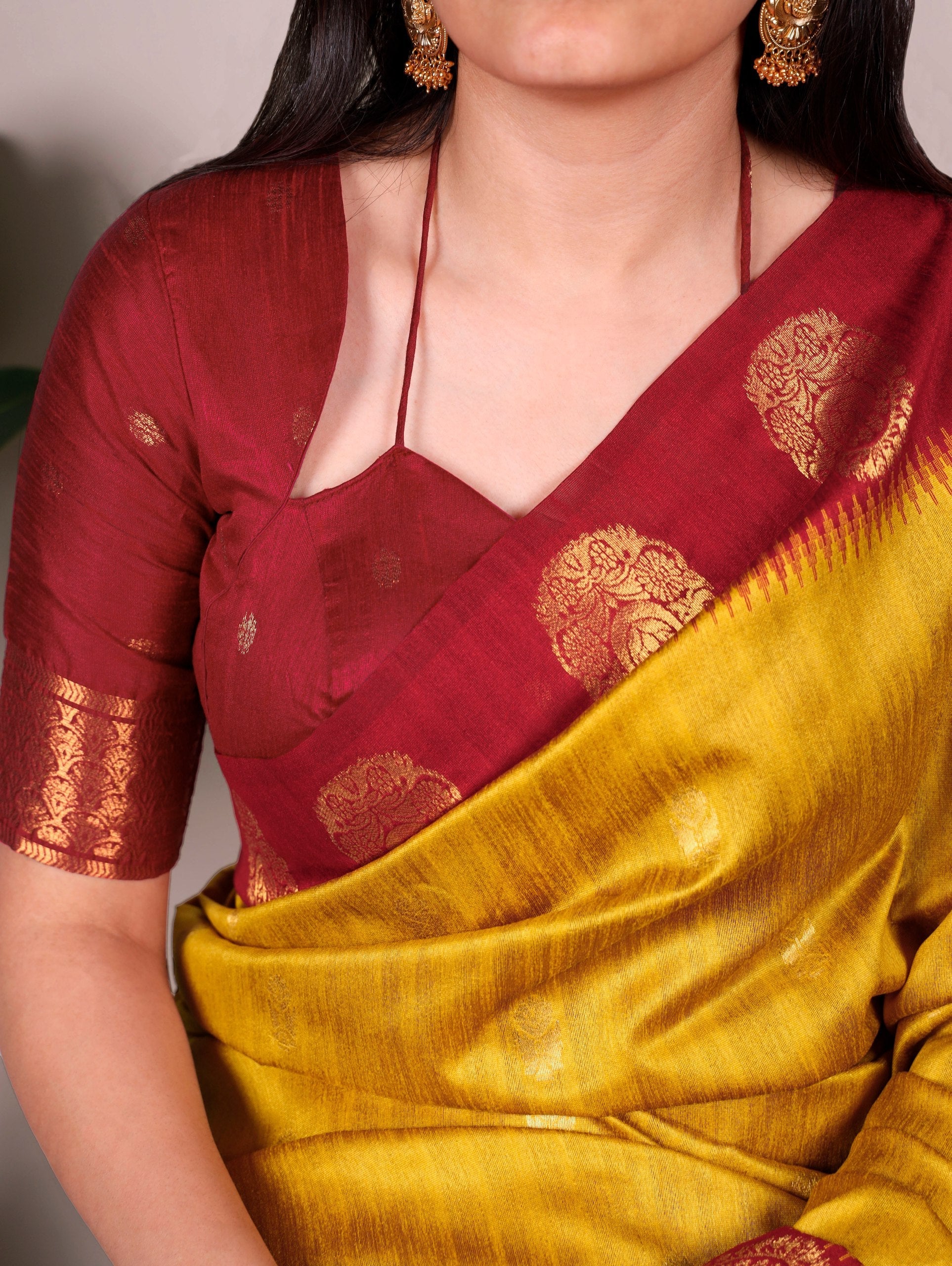 Elegant Cotton Zari Weaving Saree