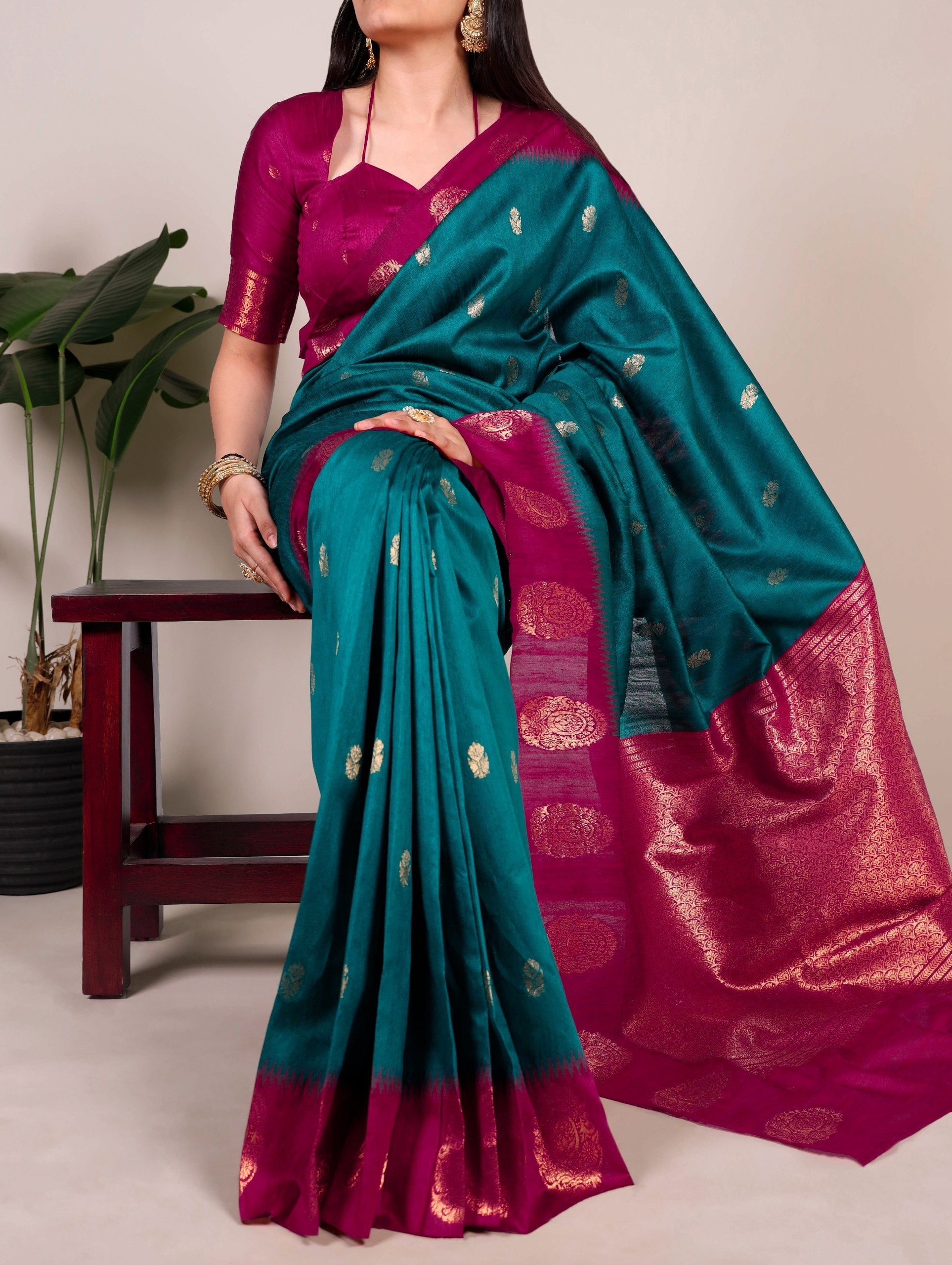 Elegant Cotton Zari Weaving Saree