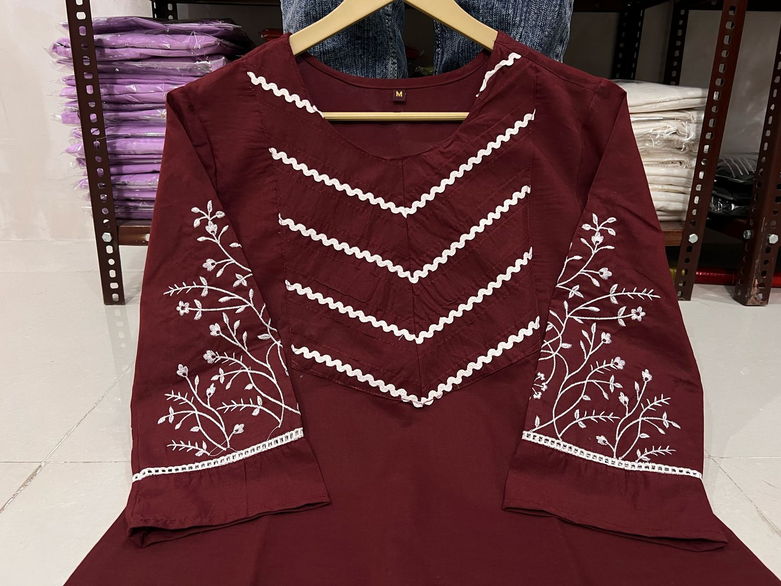 Embroidered Cotton 60x60 Kurta Pant Set