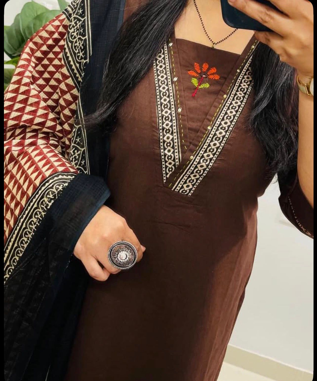 Embroidered Cotton Kurta Pant with Dupatta Set for Women