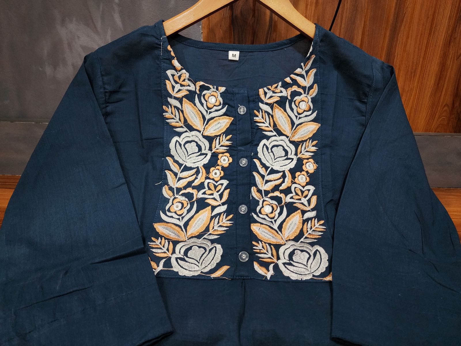 Embroidered Cotton Kurti & Pant Co-ord Set