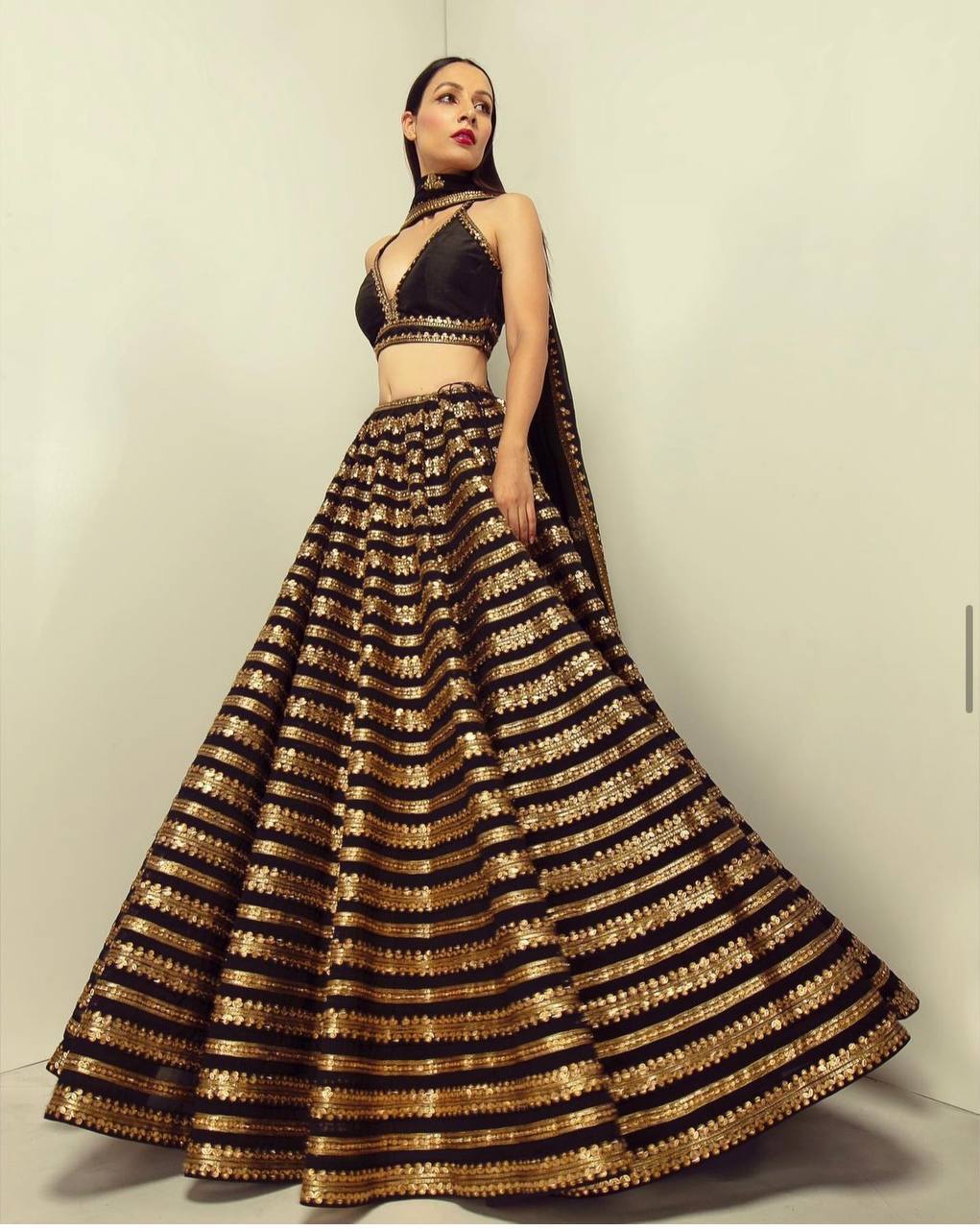 Enchanting Black Lehenga Choli Set with Dupatta for Brides & Bridesmaids