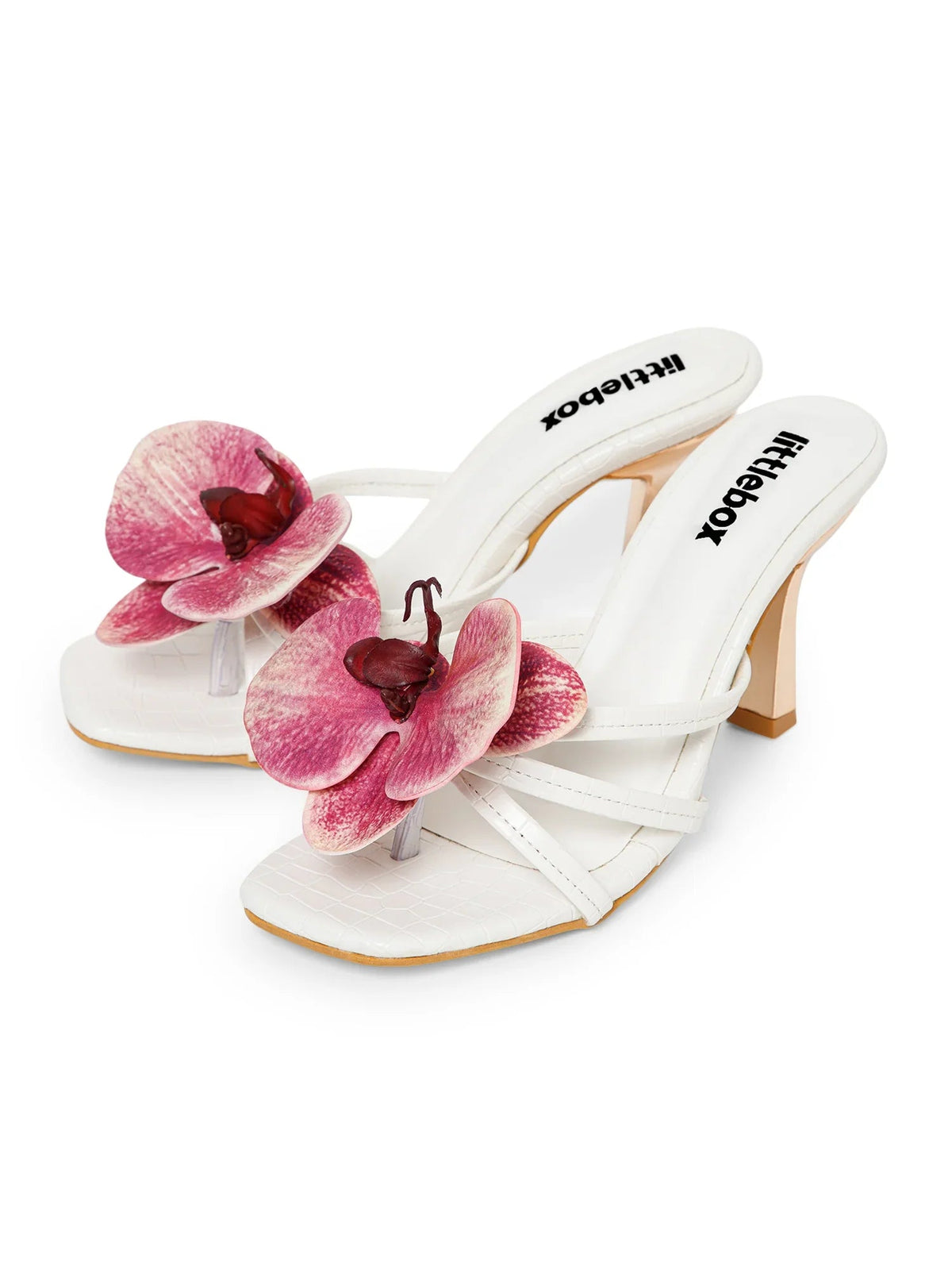 Pink Flower Decor High Heel Beach Sandals