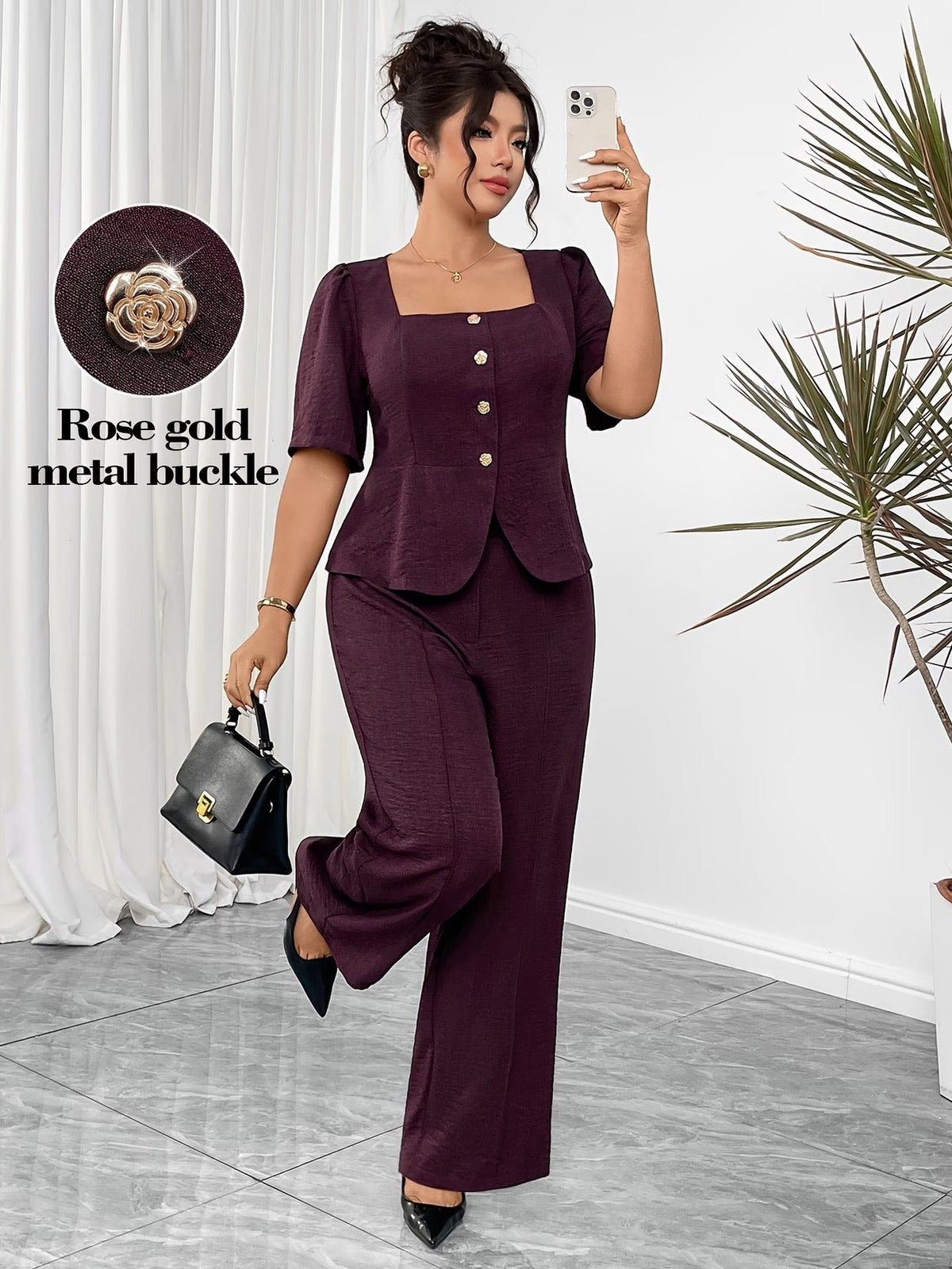 RoseAura Plus Size Co-Ord Set