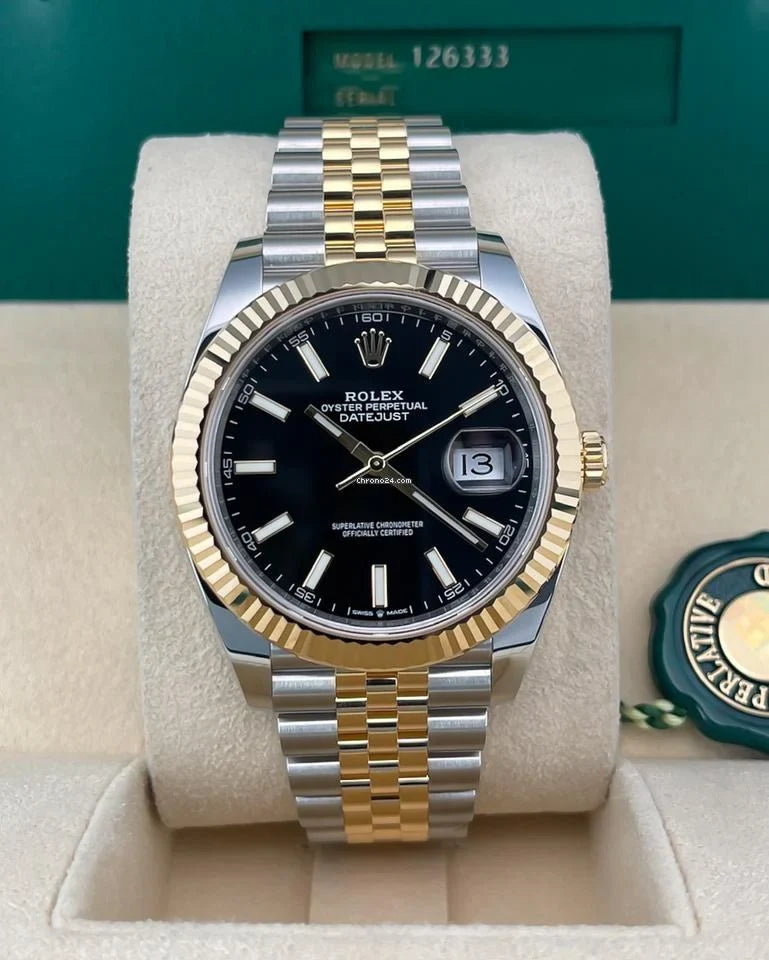 Role_x Date Just 2 Tone-Black Watch