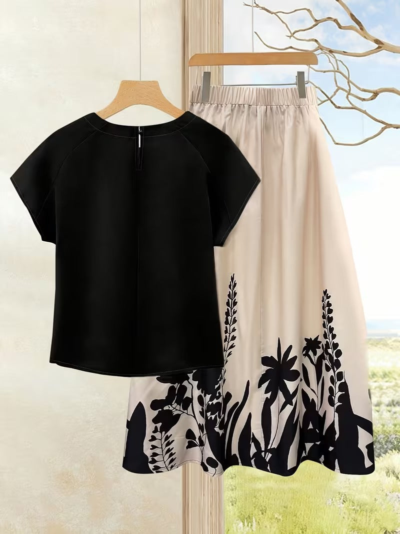 Vintage Bloom Vacation Skirt Set