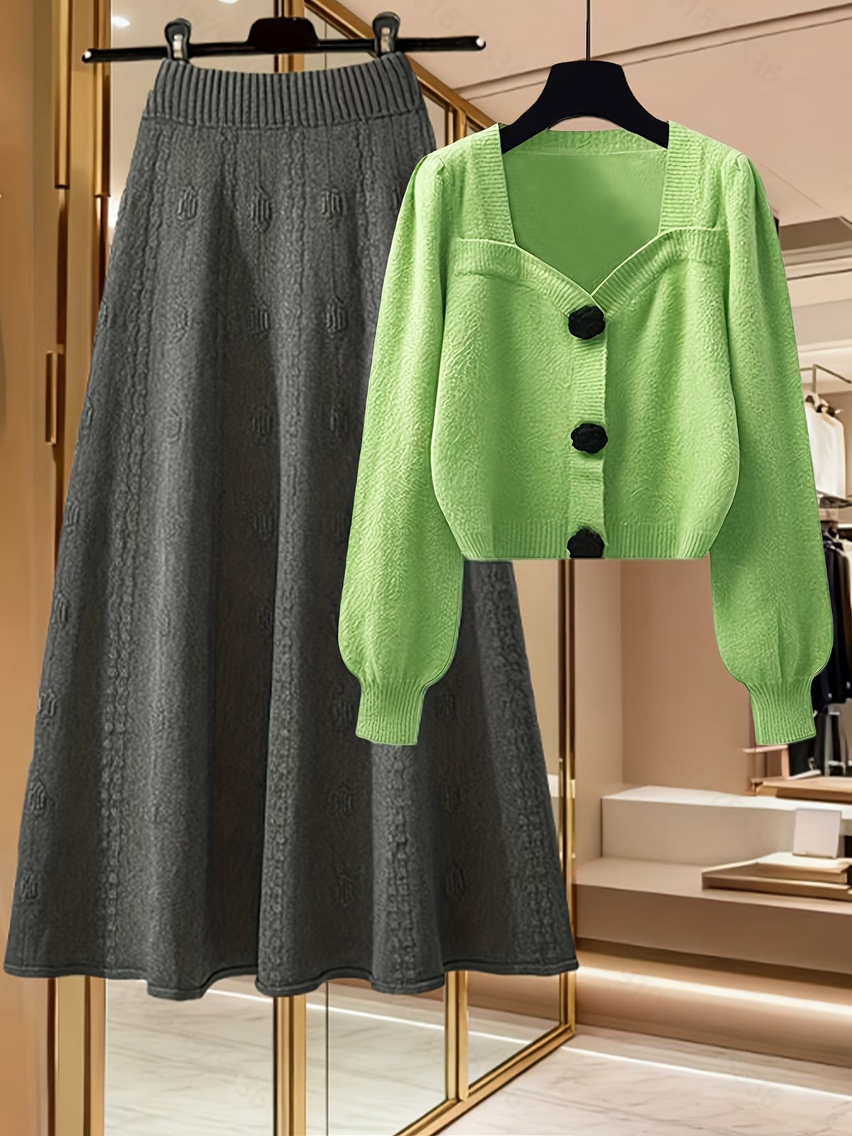 Women’s Knit Top & Skirt Set