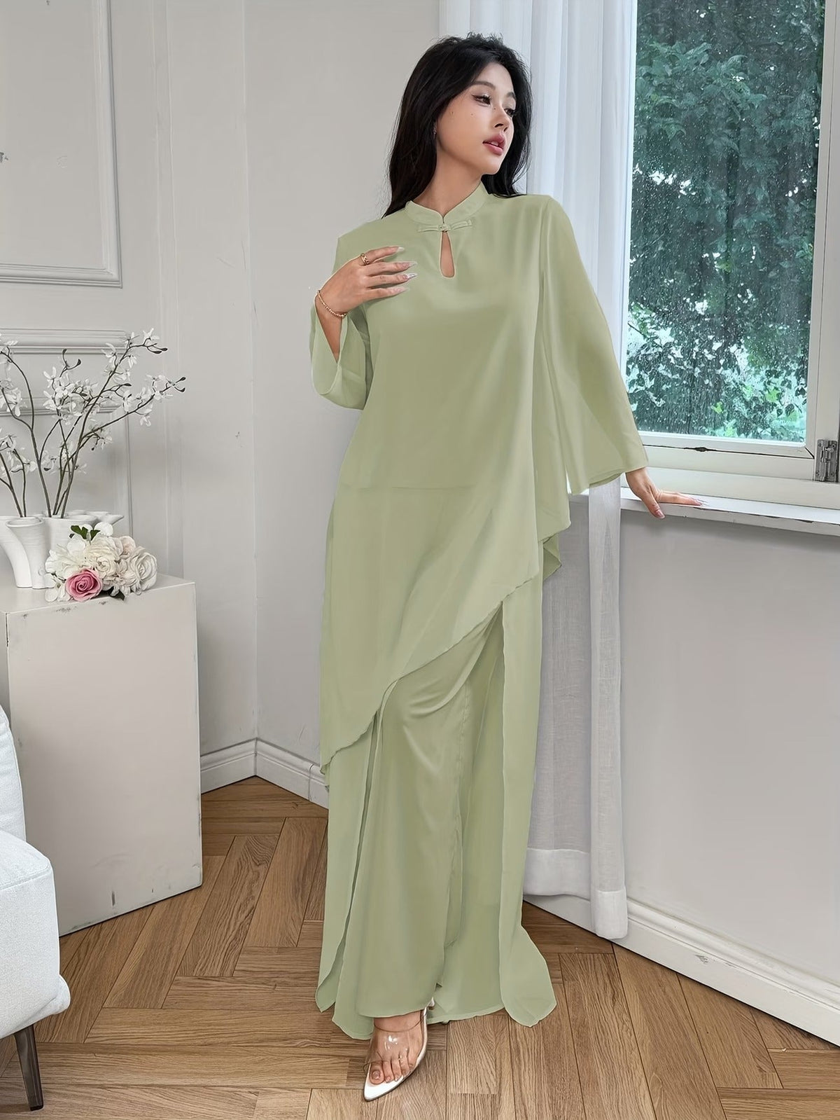 PearlMist Chiffon Outfit