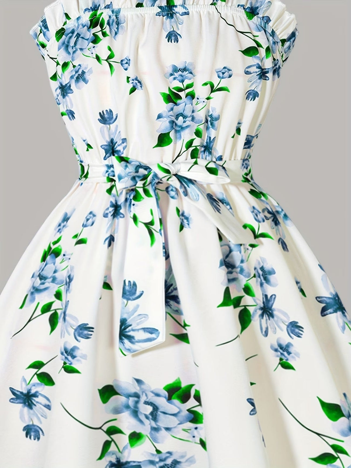 Girls Floral Dress & Cardigan 2-Piece Set