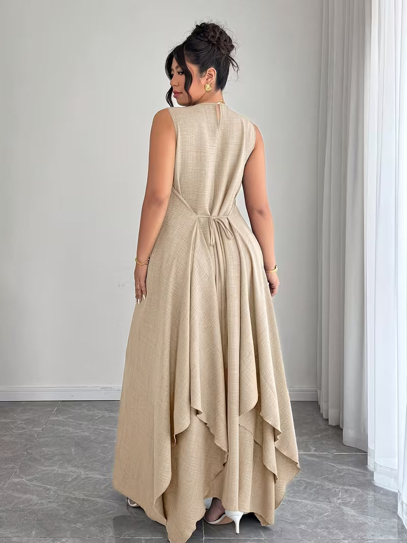Elegant Tie-Belt A-Line Dress💖