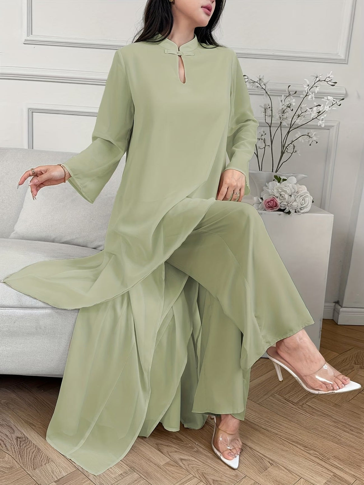 PearlMist Chiffon Outfit