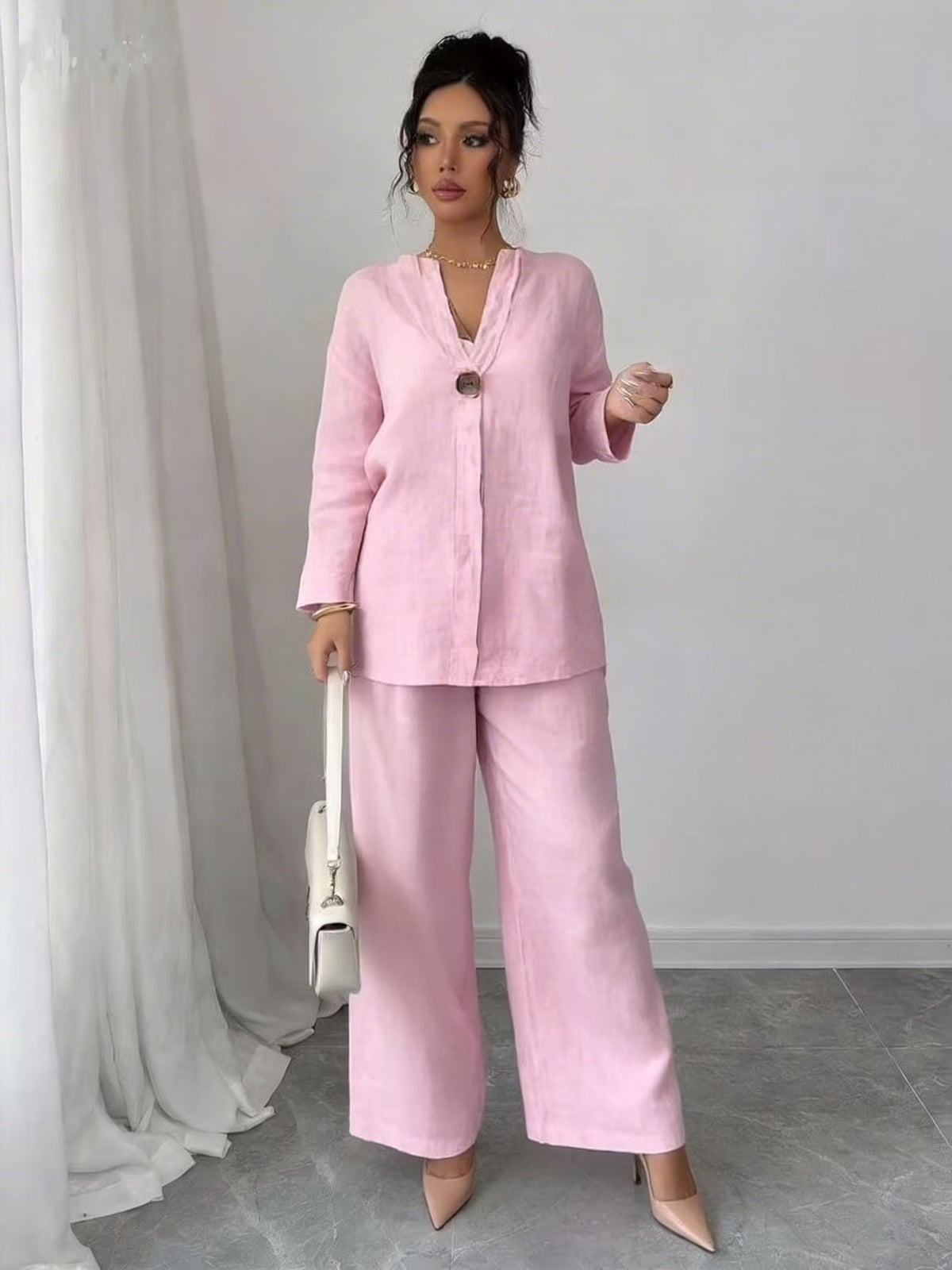 European Luxe Wide-Leg Co-Ord Set