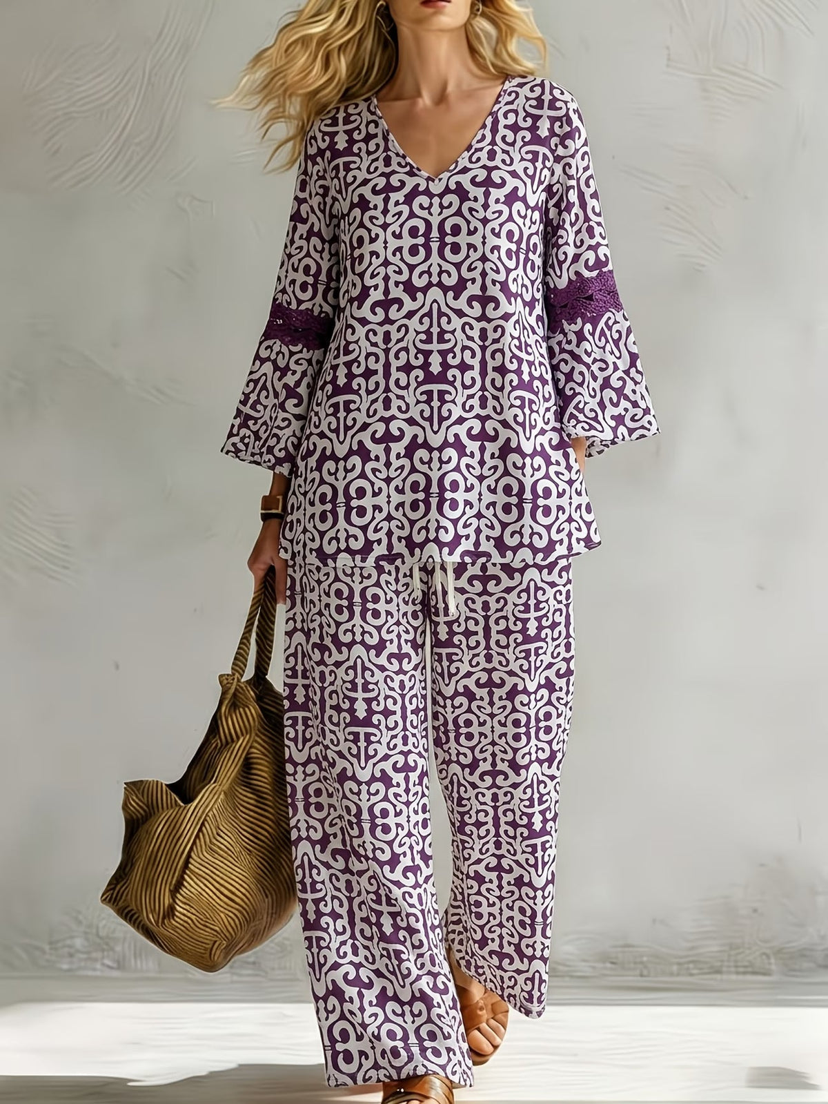 Geometric Luxe Lounge Co-Ord Set
