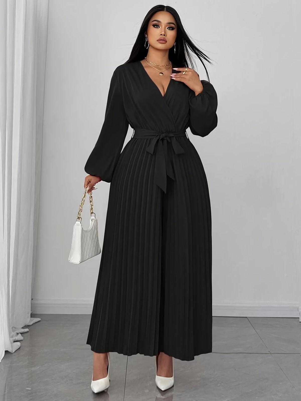 Plus Size Deep V-Neck Jumpsuit for Women