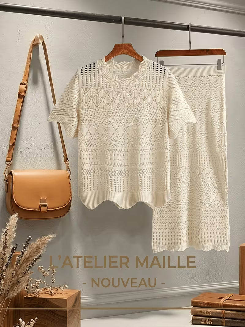 French Chic Hollow Out 2pcs Set