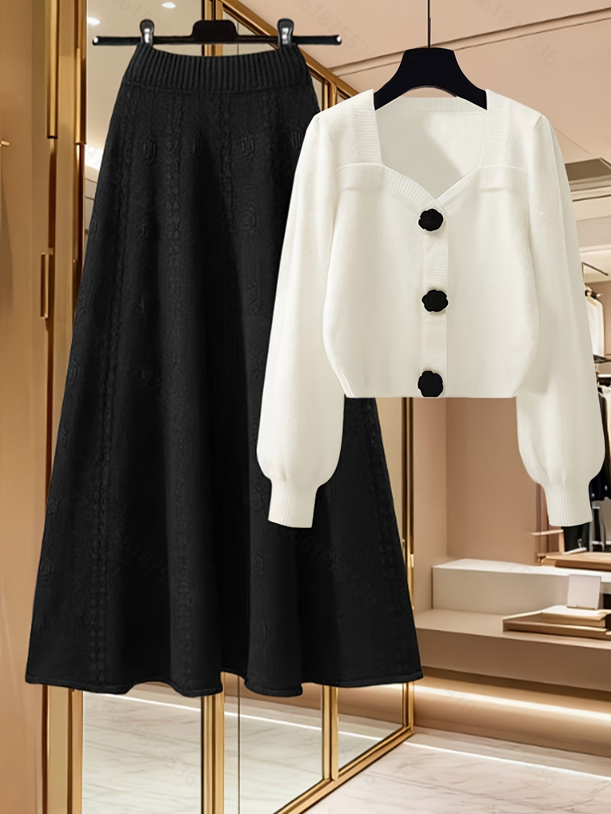 Women’s Knit Top & Skirt Set
