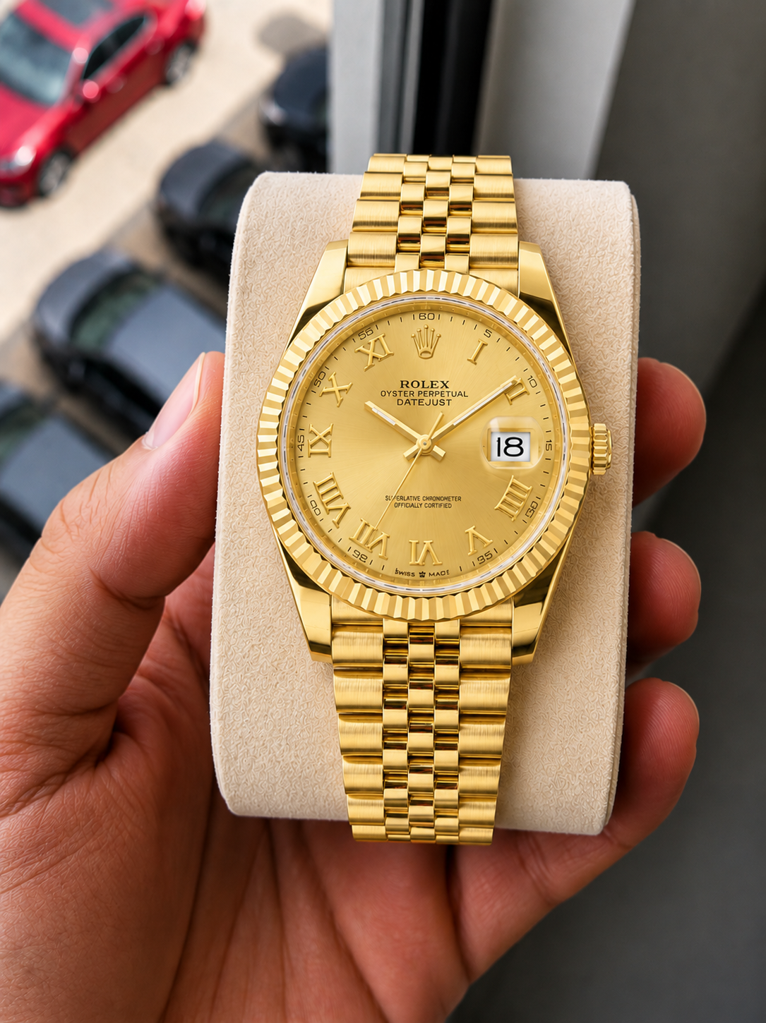 Role_x Date Just Gold/Gold  Roman Watch