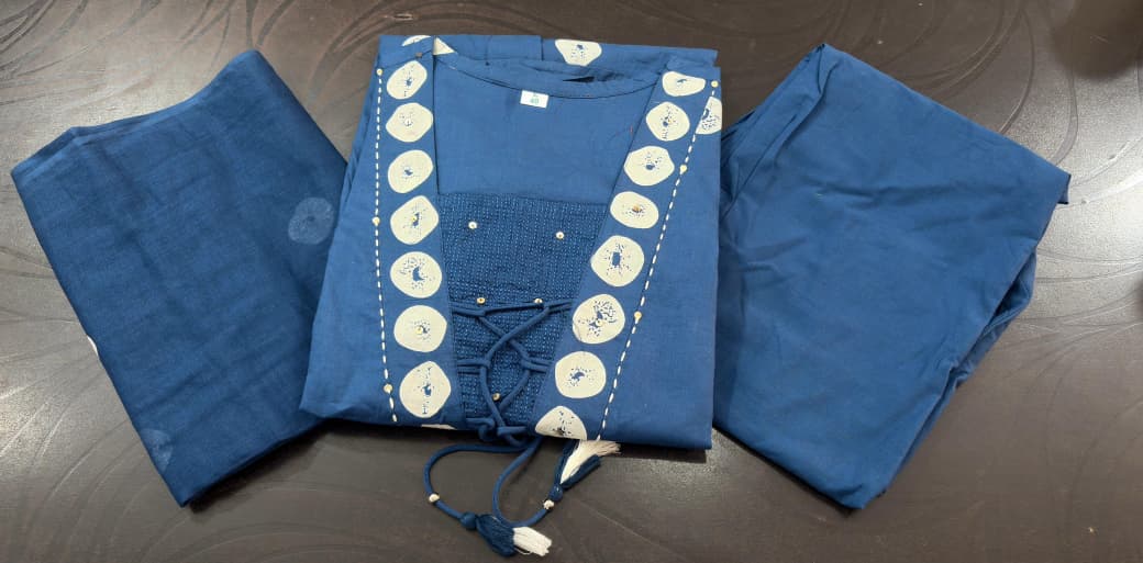 Flared Cotton Printed Kurta Set with Pant & Malmal Dupatta