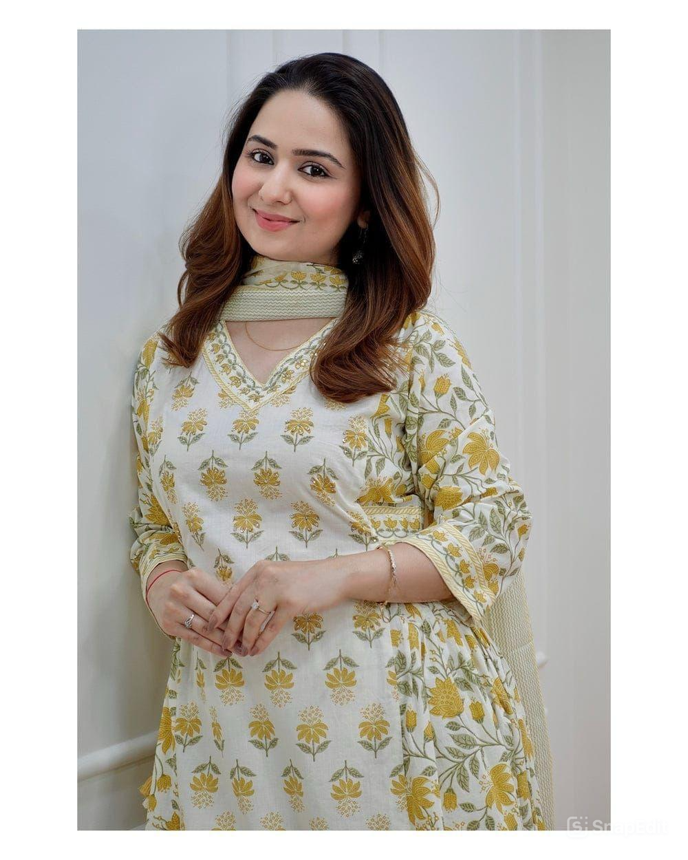 Floral Afghani Cotton Suit Set with Tassels & Dupatta