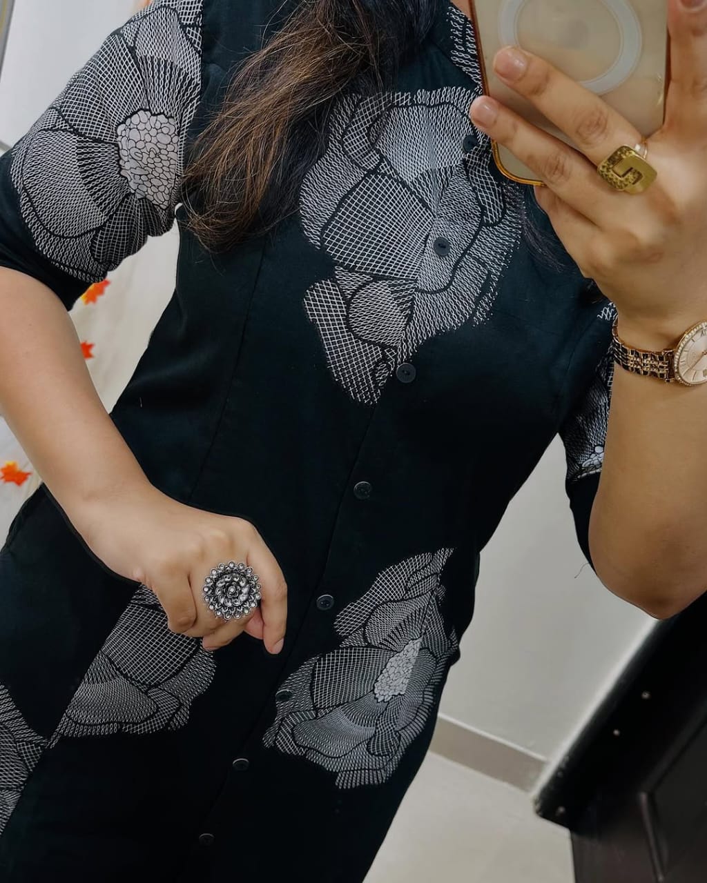 Floral Cotton Co-ord Set: A-Line Kurti with Ankle-Length Palazzo