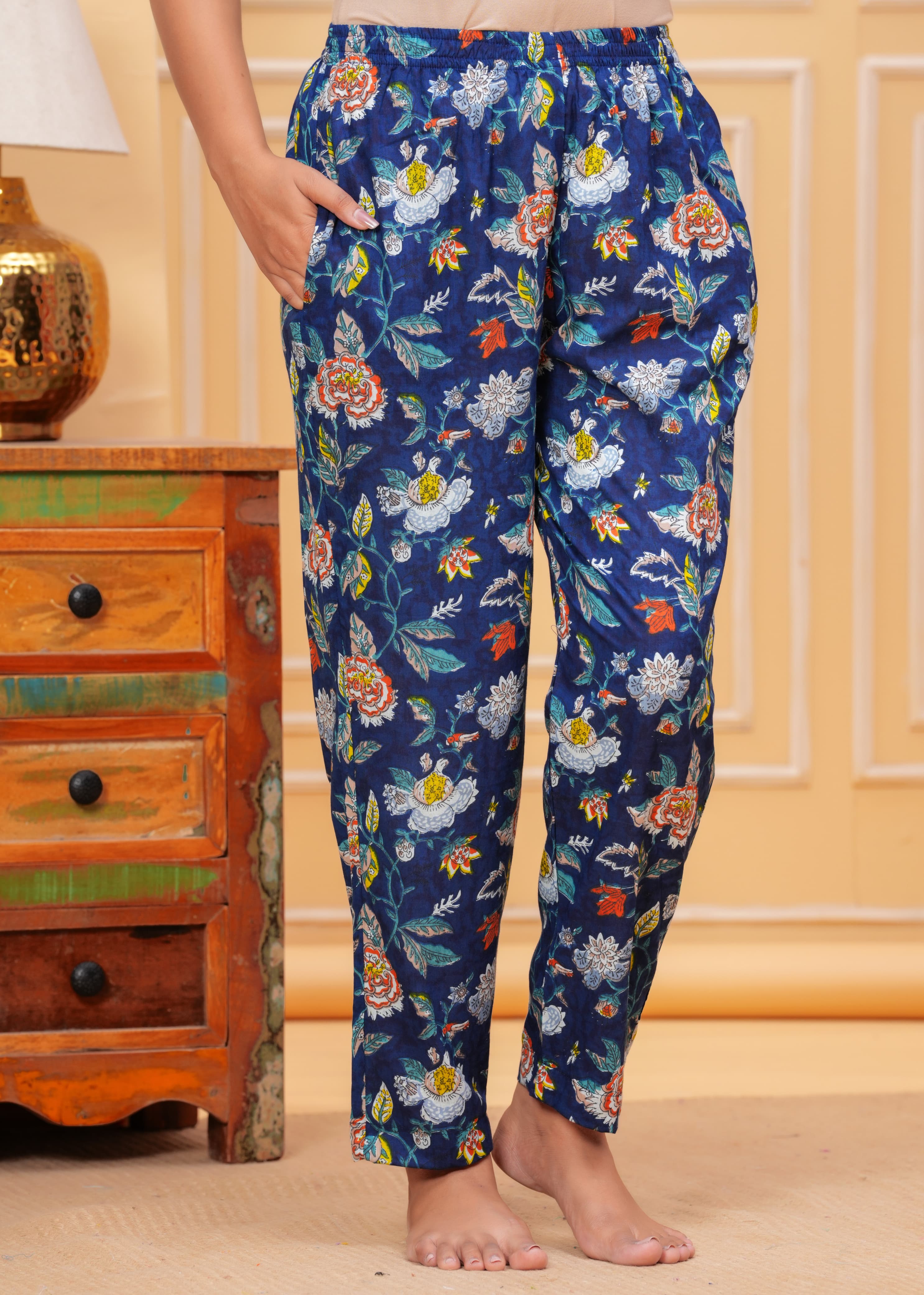 Floral Cotton Cord Set with Side Pocket