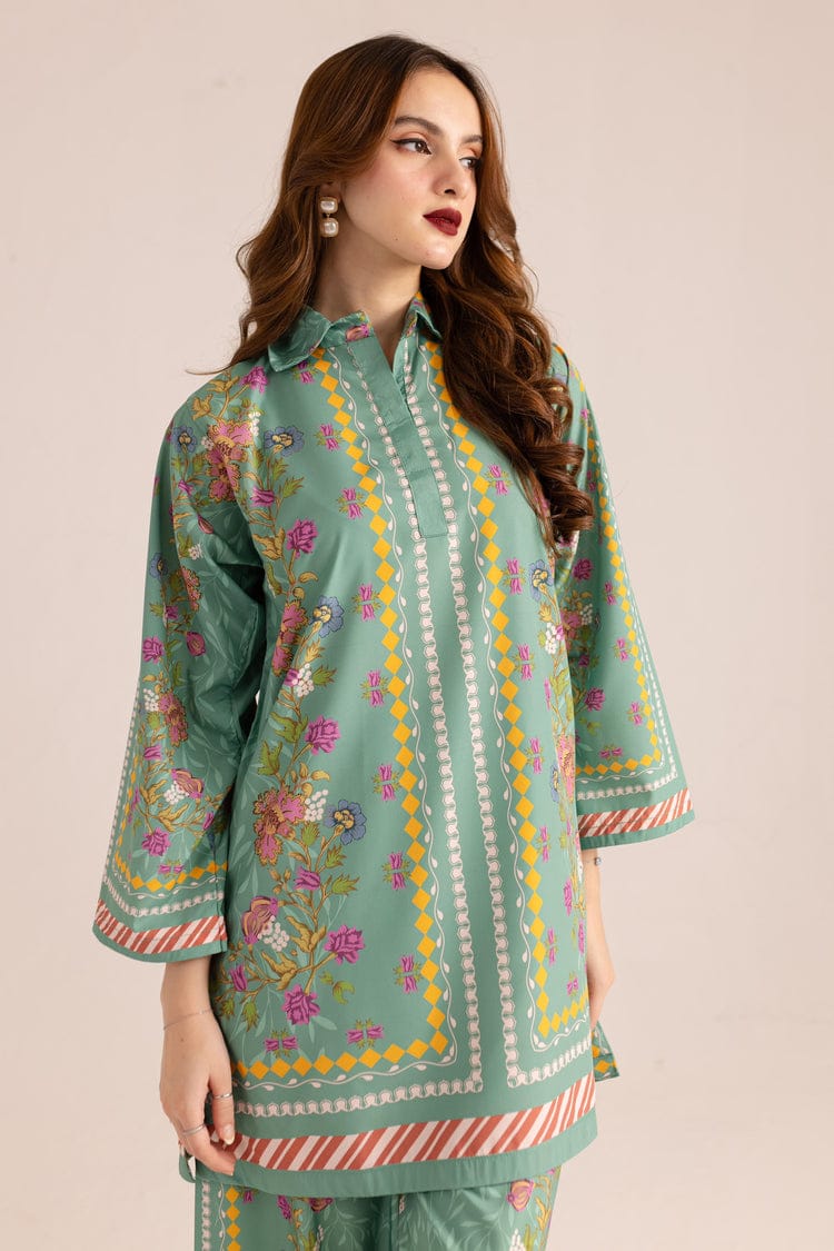 Floral Digital Print Butter Cotton Co-ord Set | Women's Kurta Set