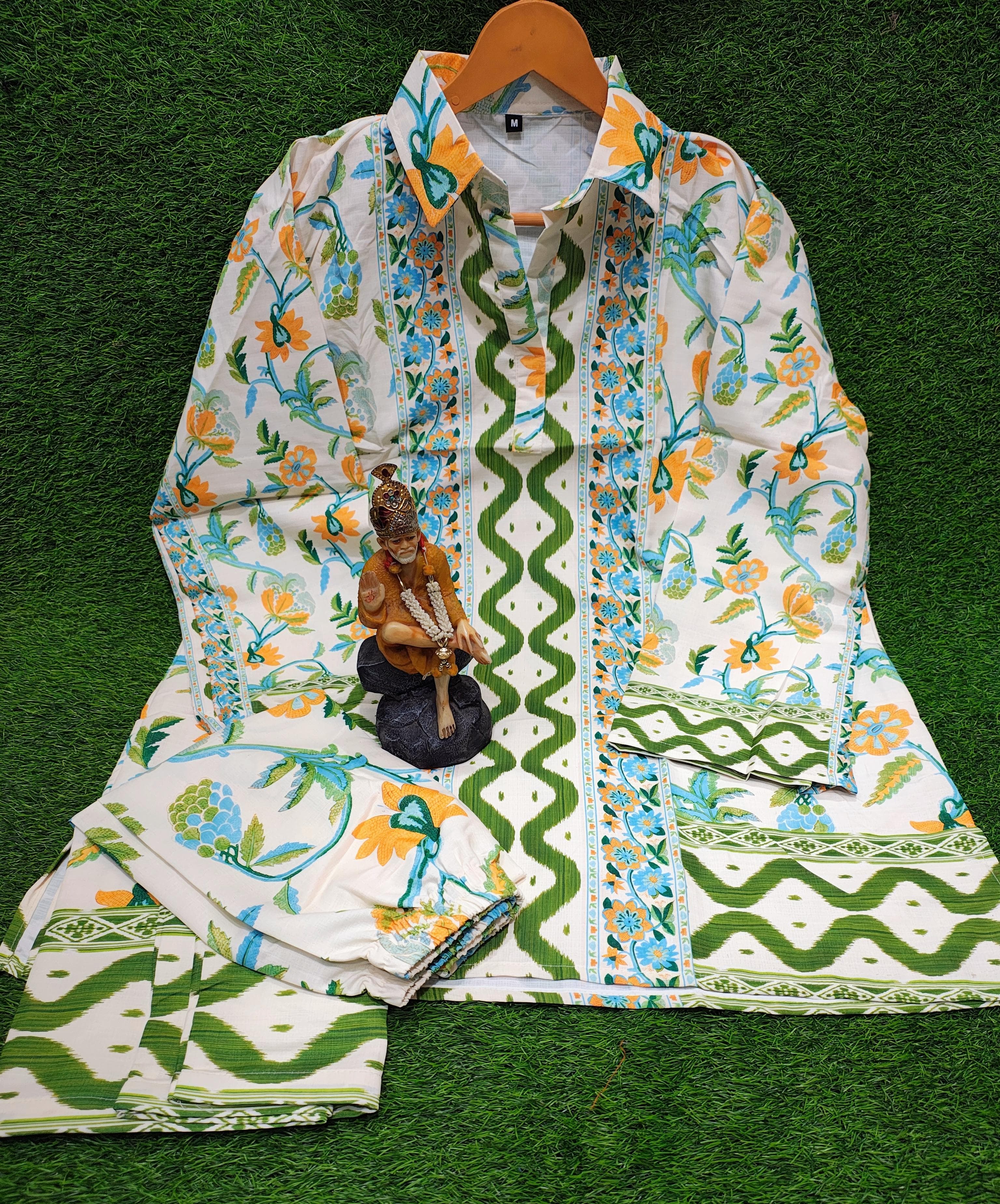 Floral Digital Print Butter Cotton Co-ord Set | Women's Kurta Set