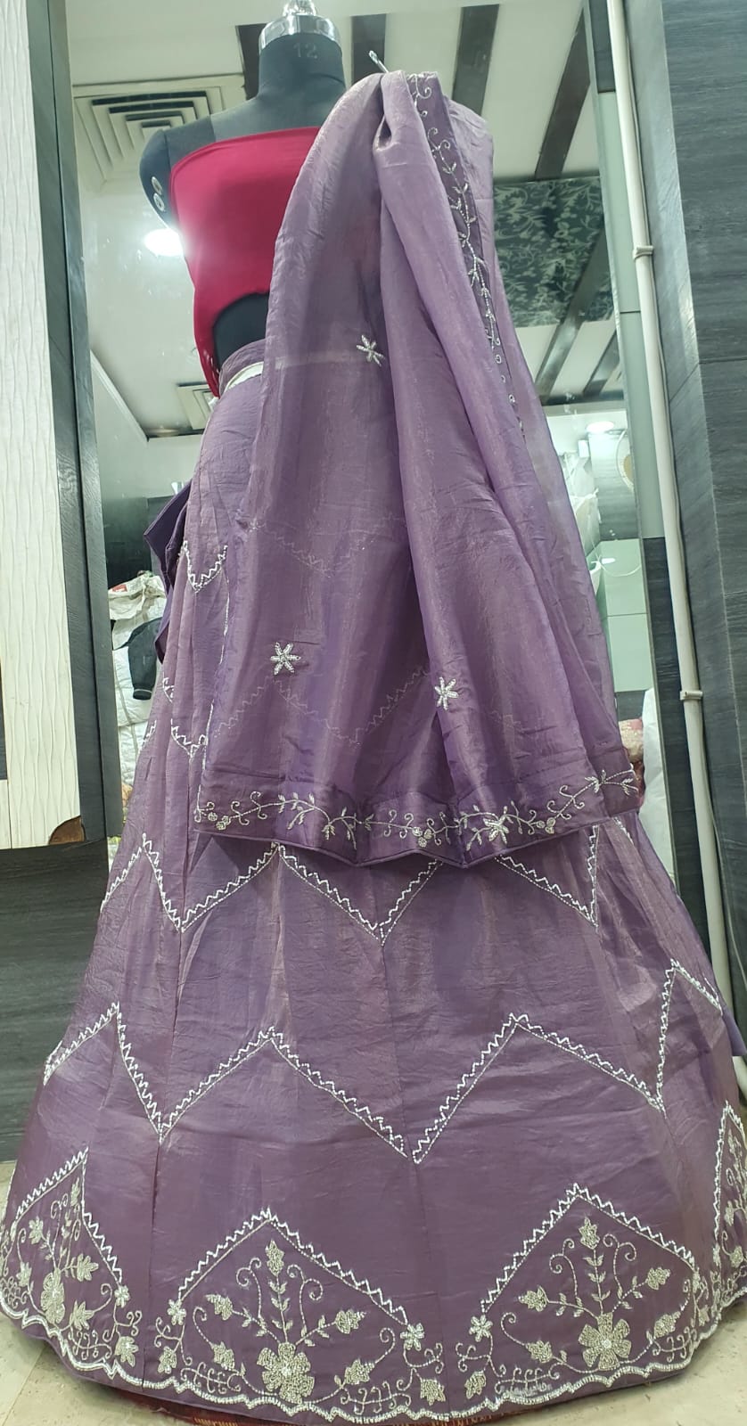 Gold Crush Lehenga with Dupatta - Katdana Work | Stitched with Lining Aster | Length & Waist up to 44