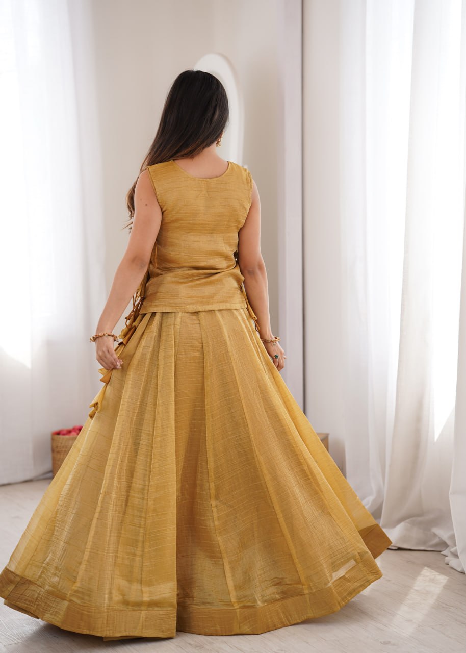 Gold Salsa Crush Lehenga Choli