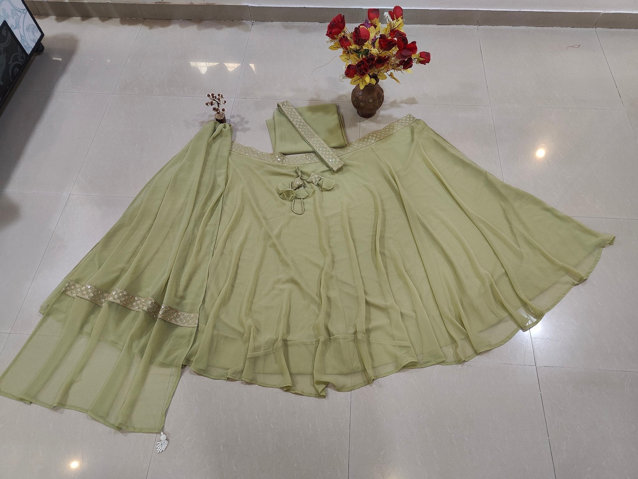 Green Flair Designer Lehenga Choli