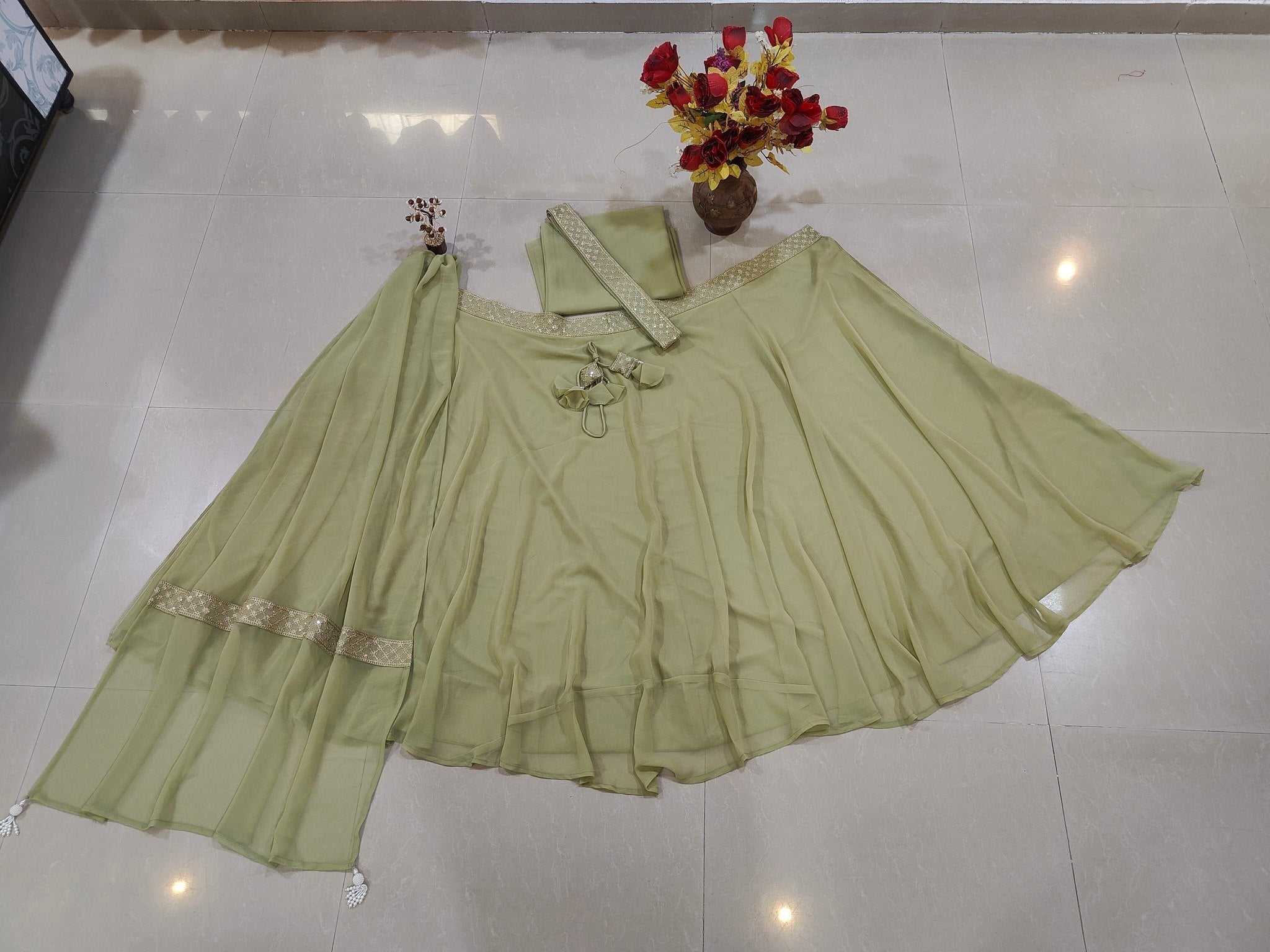 Green Flair Designer Lehenga Choli