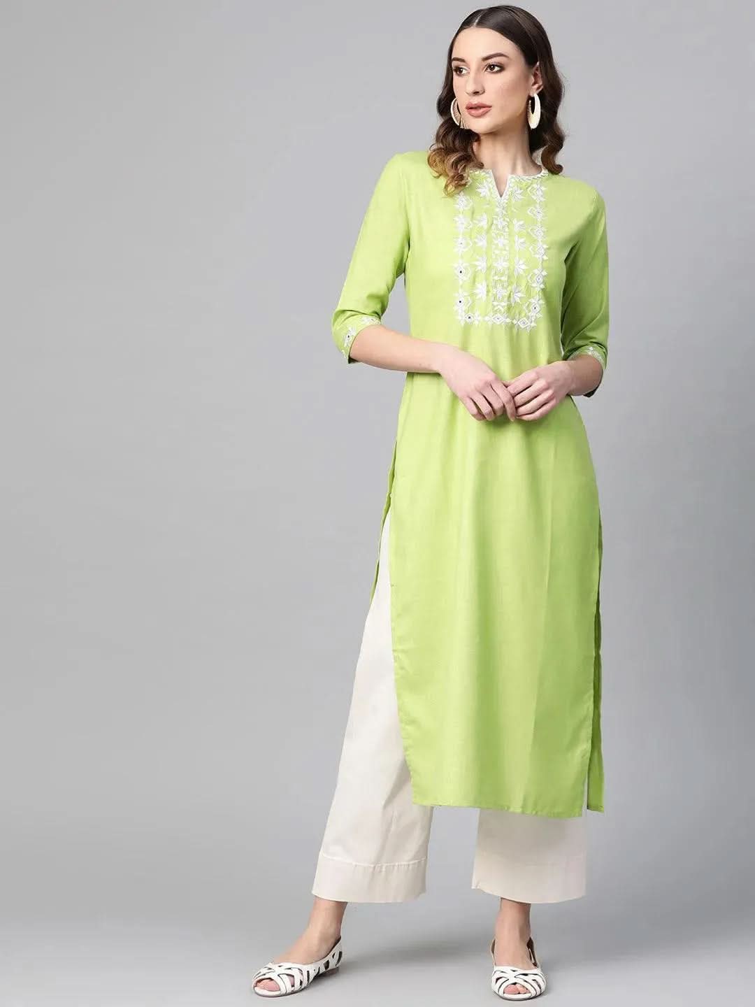 Anouk Green Printed Cotton Kurta