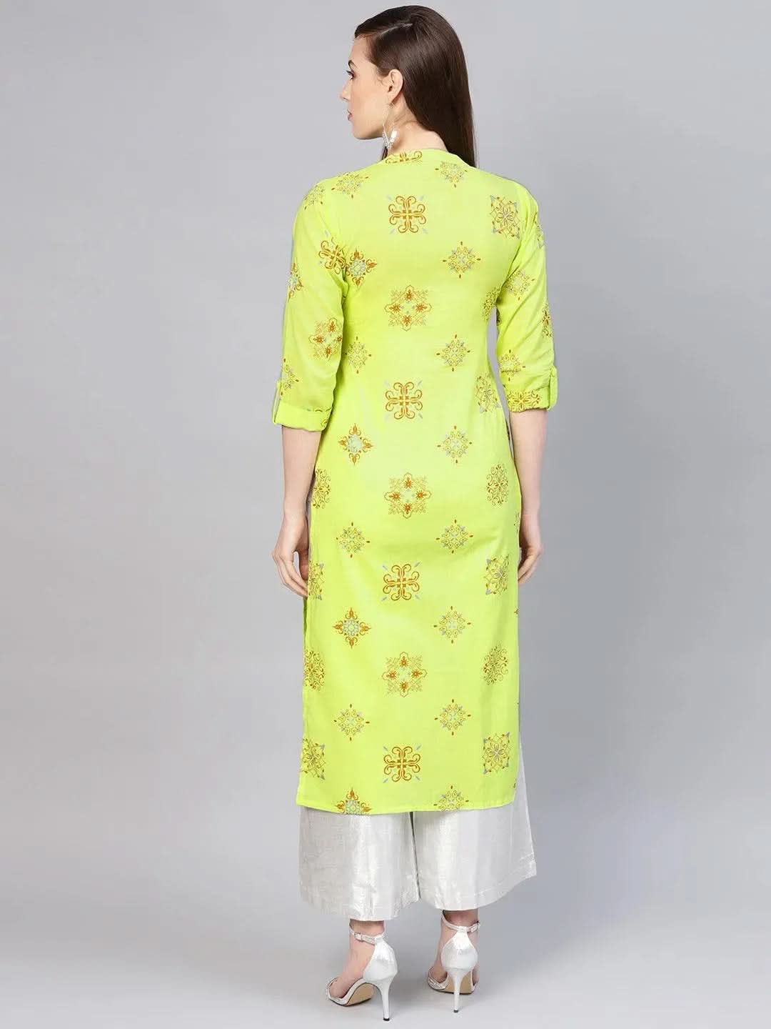 Anouk Green Printed Cotton Kurta