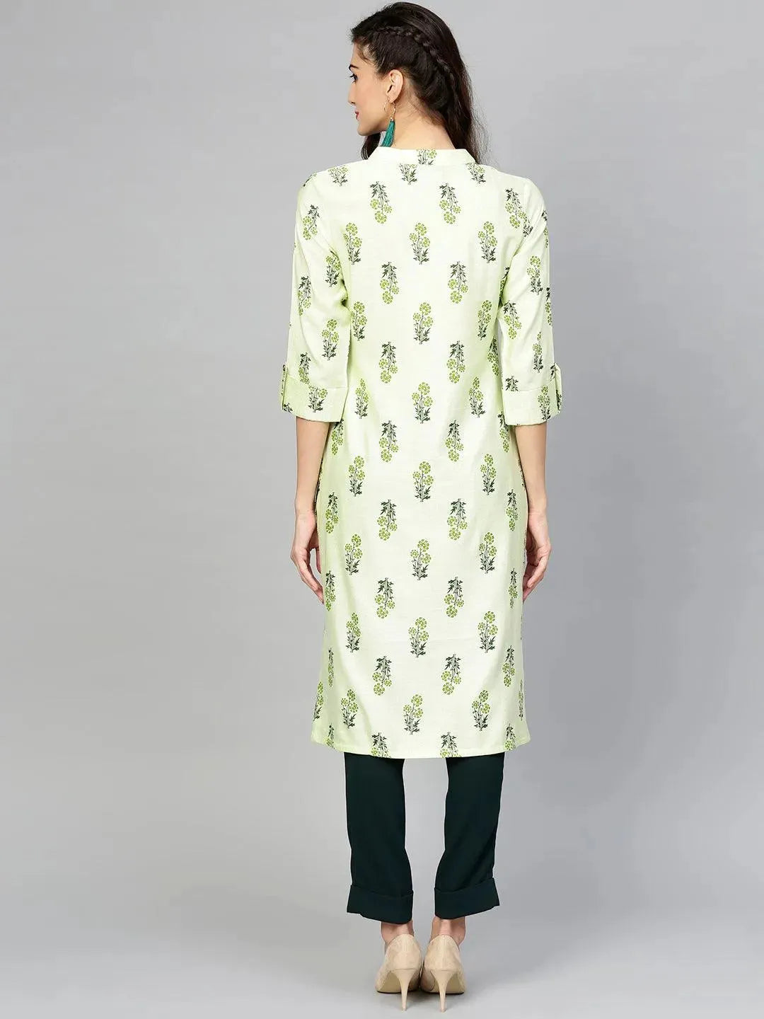 Anouk Green Printed Cotton Kurta