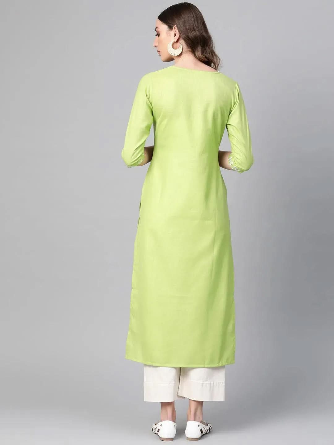 Anouk Green Printed Cotton Kurta