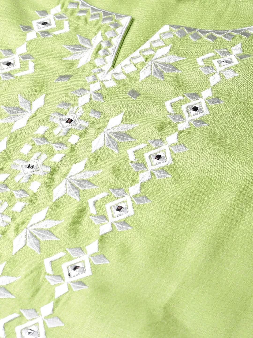 Anouk Green Printed Cotton Kurta