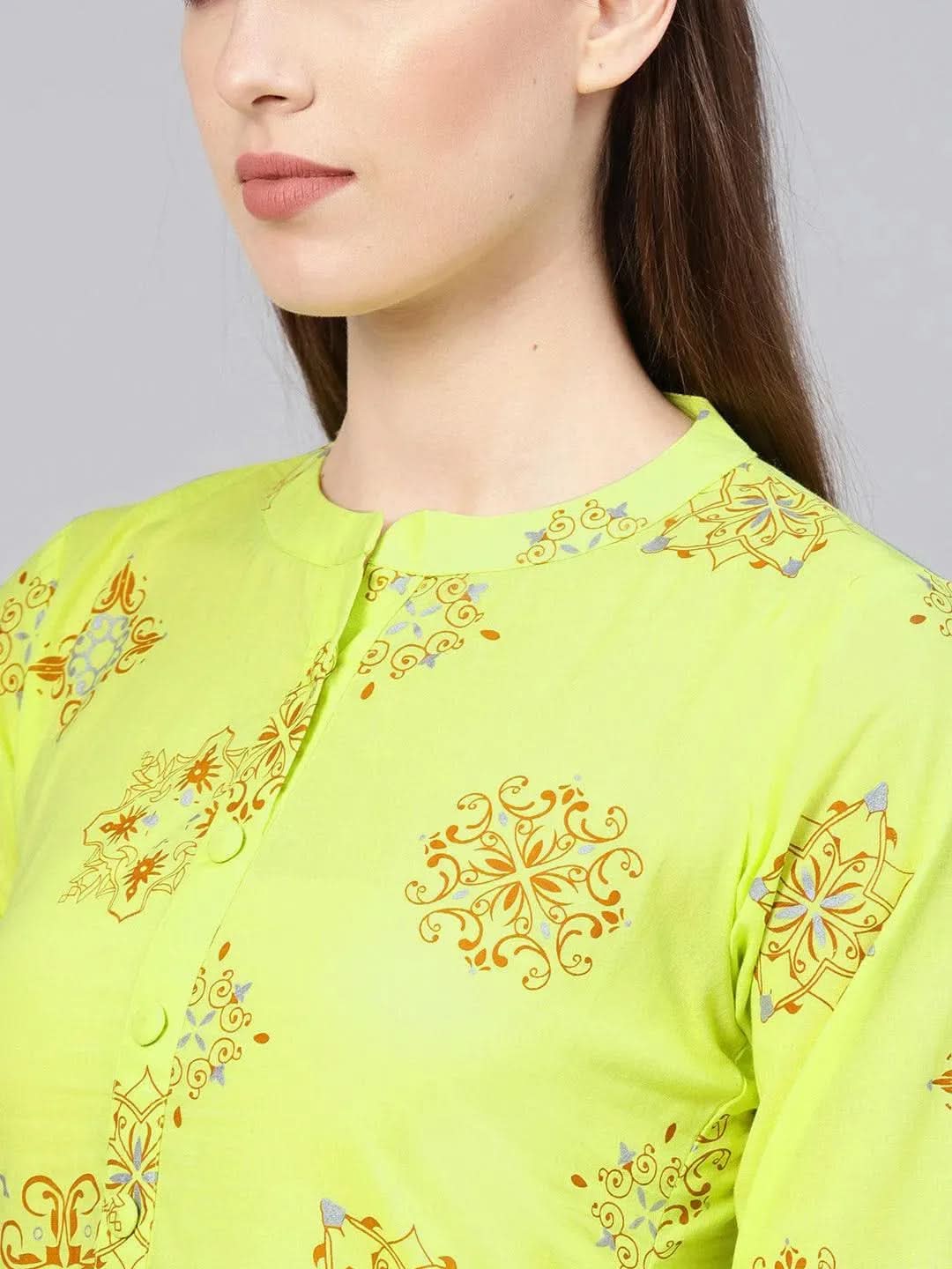 Anouk Green Printed Cotton Kurta