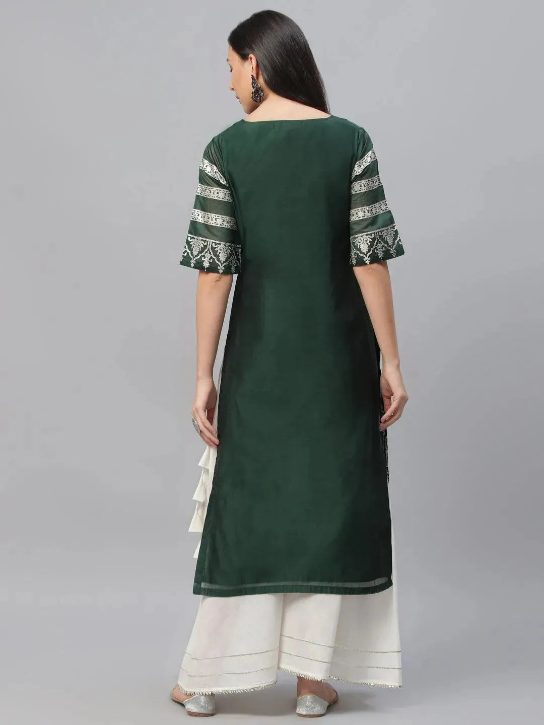 Anouk Green Printed Shantoon Kurta