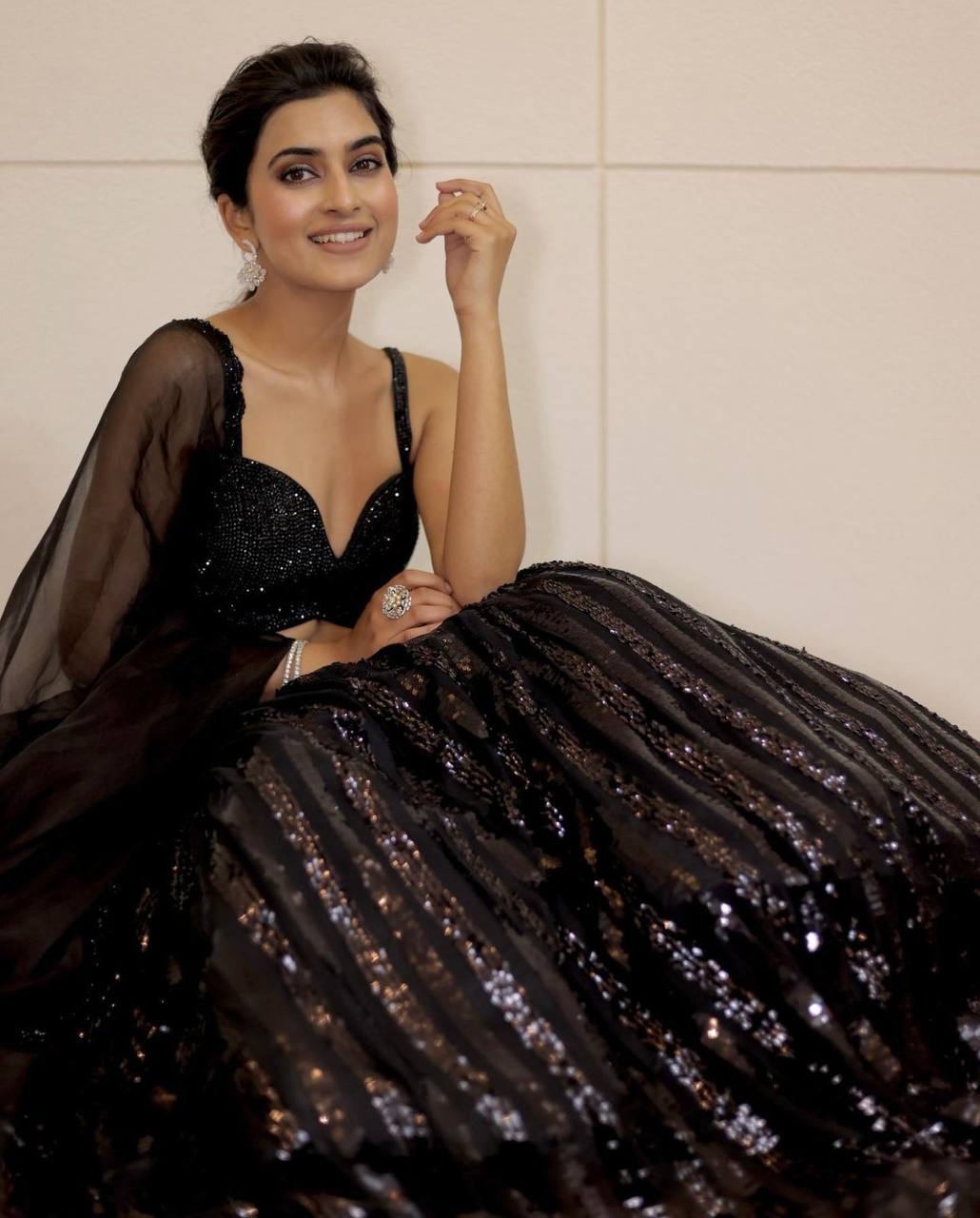 Hot Black Georgette Lehenga Set – Bold & Beautiful