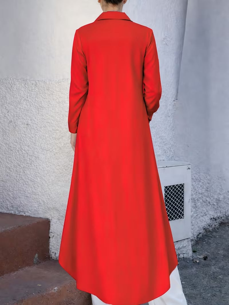 Elegant Shirt Dress for Women – Longline Button-Down Dress for Effortless Chic Style