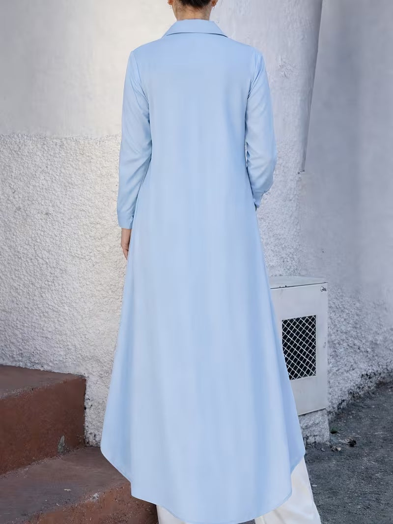 Elegant Shirt Dress for Women – Longline Button-Down Dress for Effortless Chic Style
