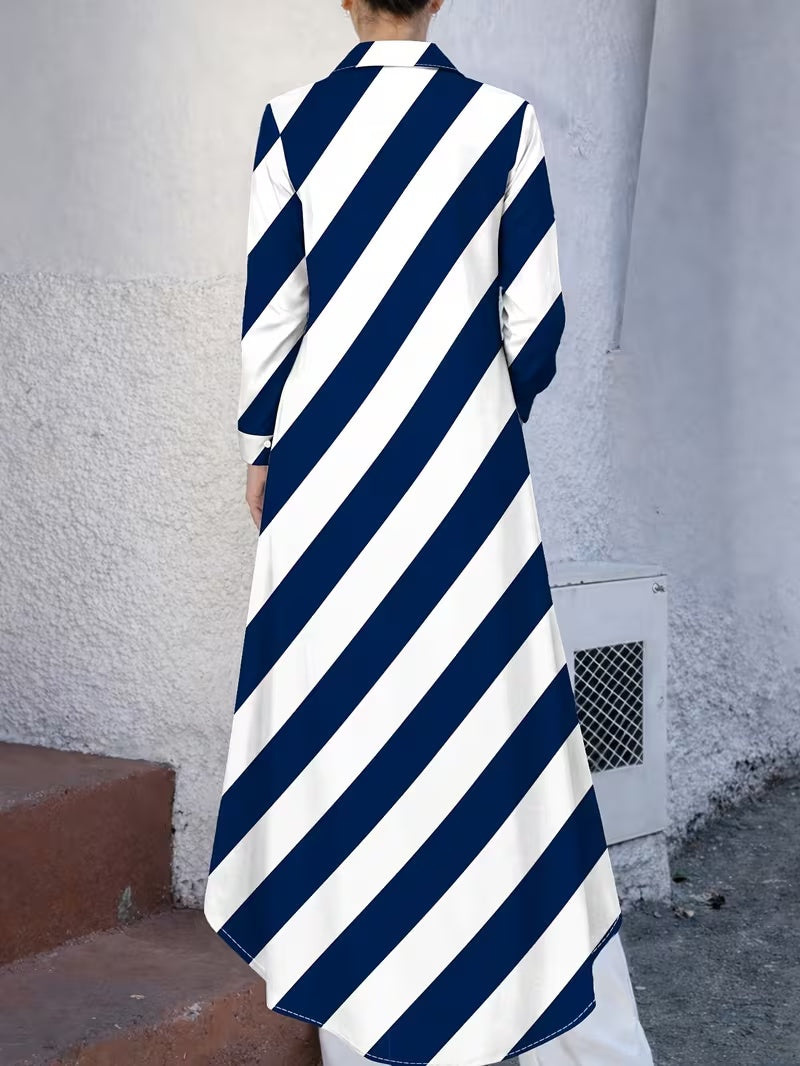 Elegant Shirt Dress for Women – Longline Button-Down Dress for Effortless Chic Style