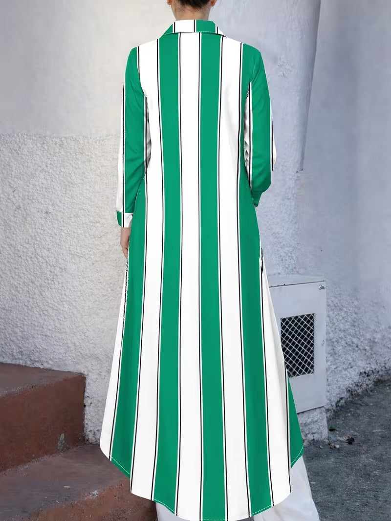 Elegant Shirt Dress for Women – Longline Button-Down Dress for Effortless Chic Style