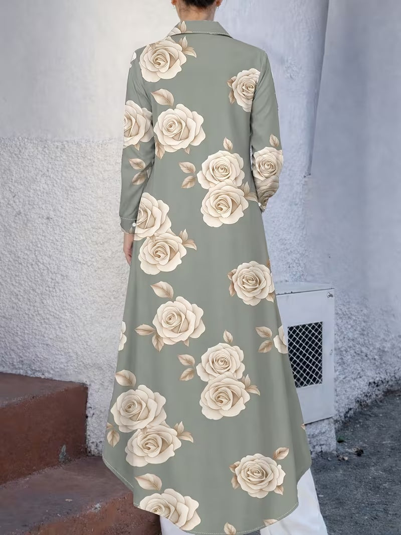 Elegant Shirt Dress for Women – Longline Button-Down Dress for Effortless Chic Style